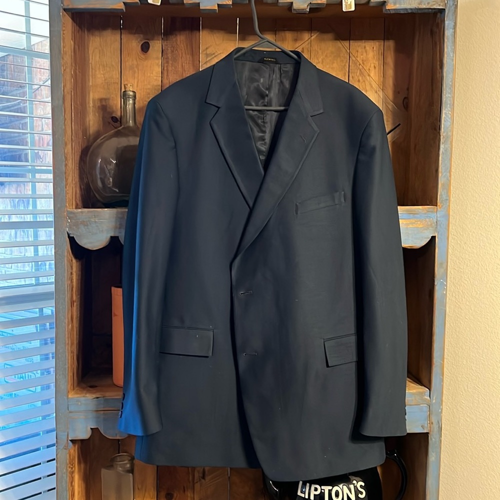 Men's Navy Blazer Sport Coat - Classic Single-Breasted